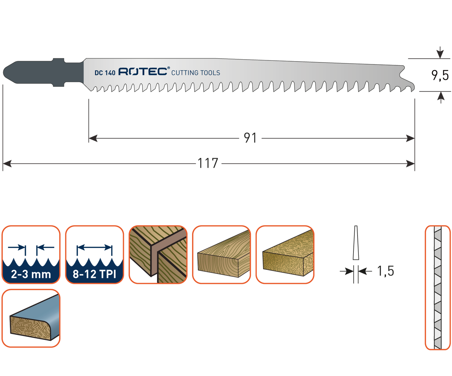 Decoupeerzaagblad DC140