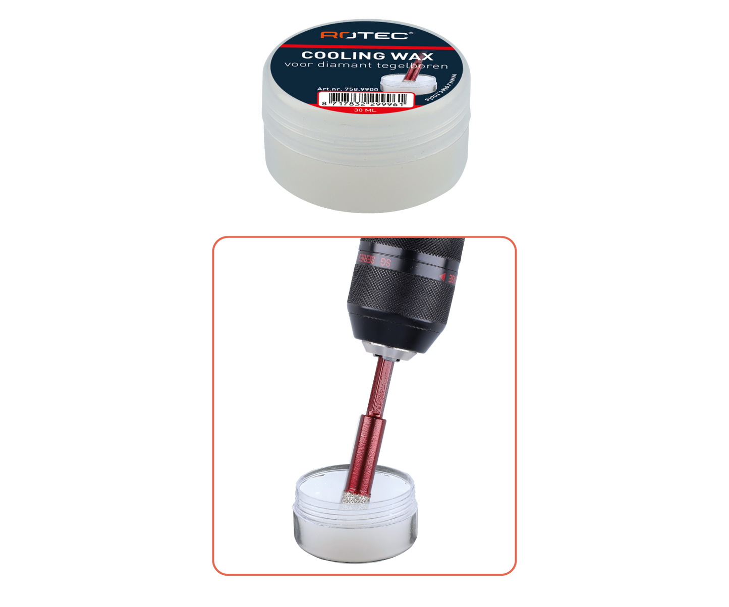 Cooling wax voor diamantboren
