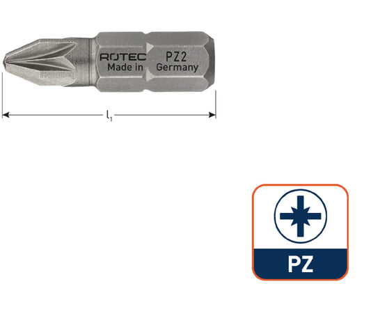 Schroefbit BASIC 1/4 " PZ 25mm (Pozidriv)