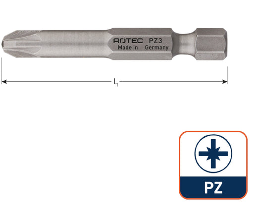Schroefbit BASIC 1/4 " PZ 50mm (Pozidriv)