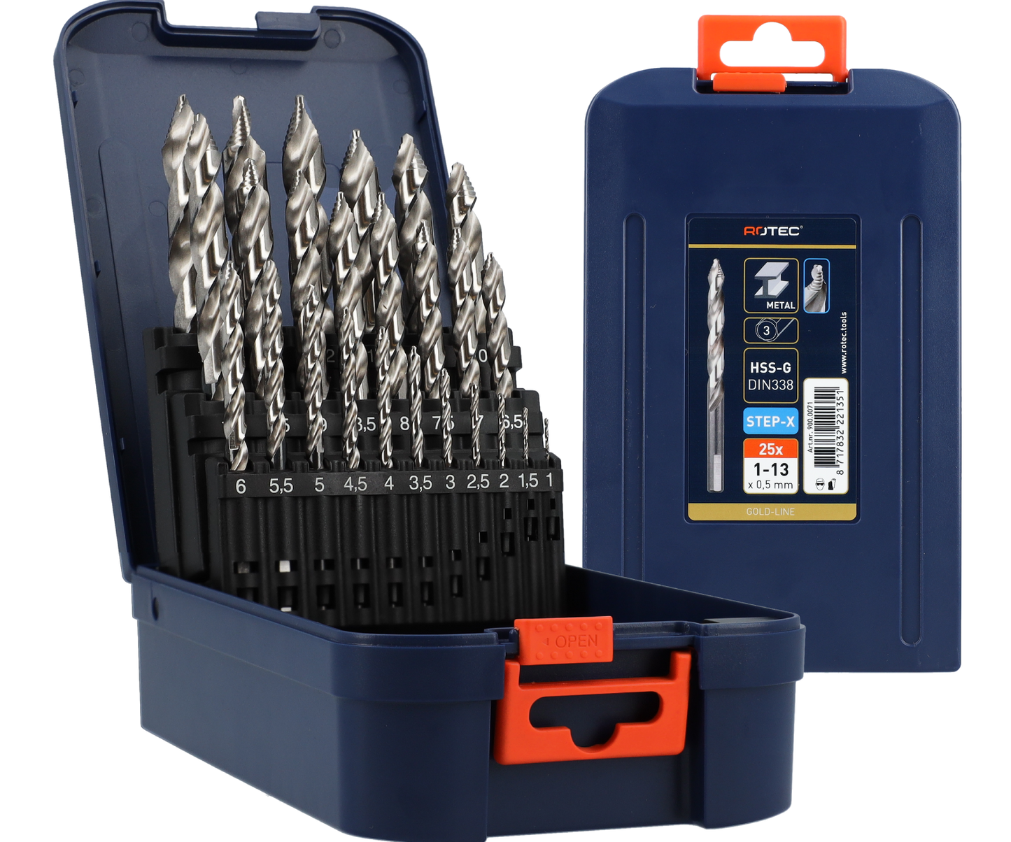 HSS-G Spiraalborenset STEP-X GOLD-LINE - 25-dlg