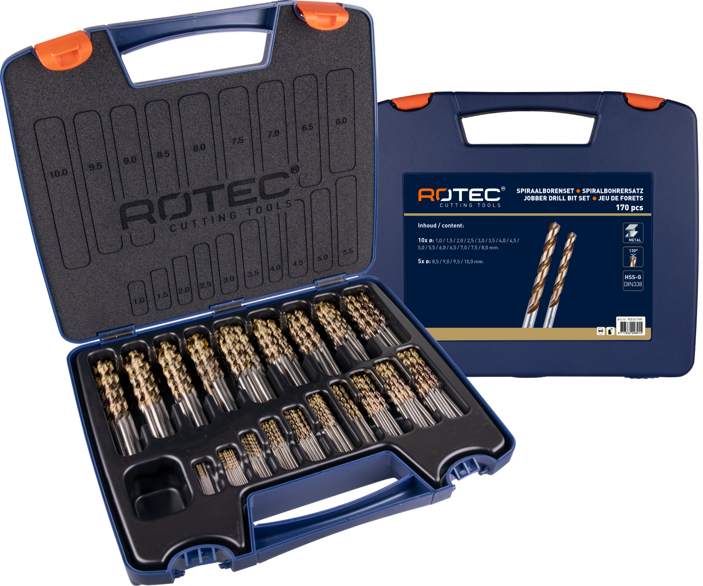 HSS-G Spiraalborenset HD-S TiN-TOP GOLD-LINE - 170-dlg