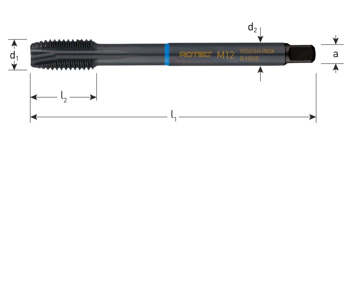 HSS-E INOX 1000 Machinetap metrisch DIN 376 doorlopend
