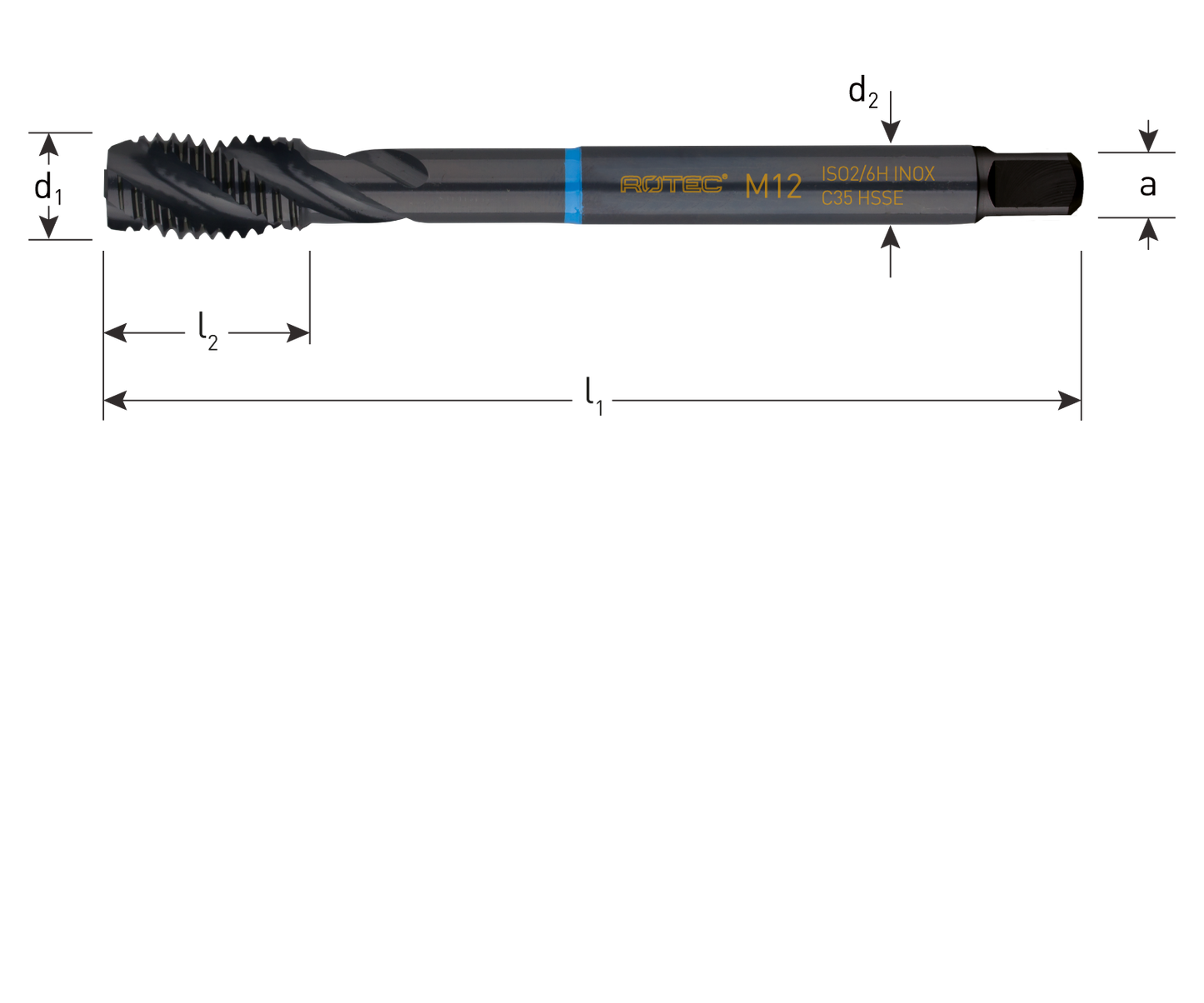 HSS-E INOX 1000 Machinetap metrisch DIN 376 blind