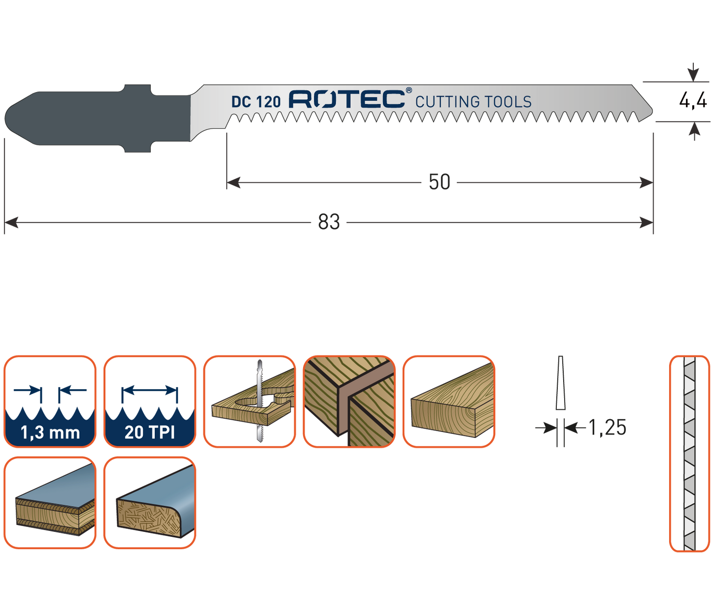 Decoupeerzaagblad DC120