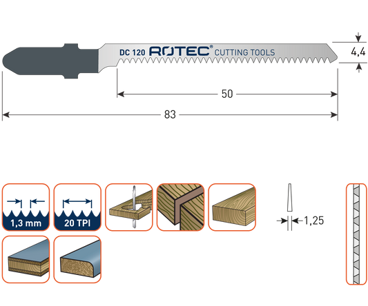 Decoupeerzaagblad DC120