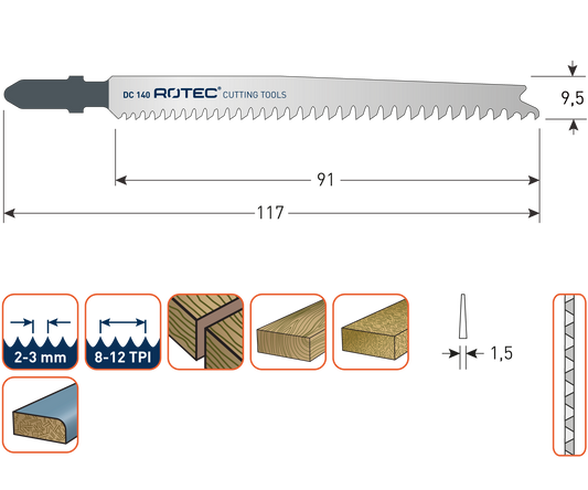 Decoupeerzaagblad DC140