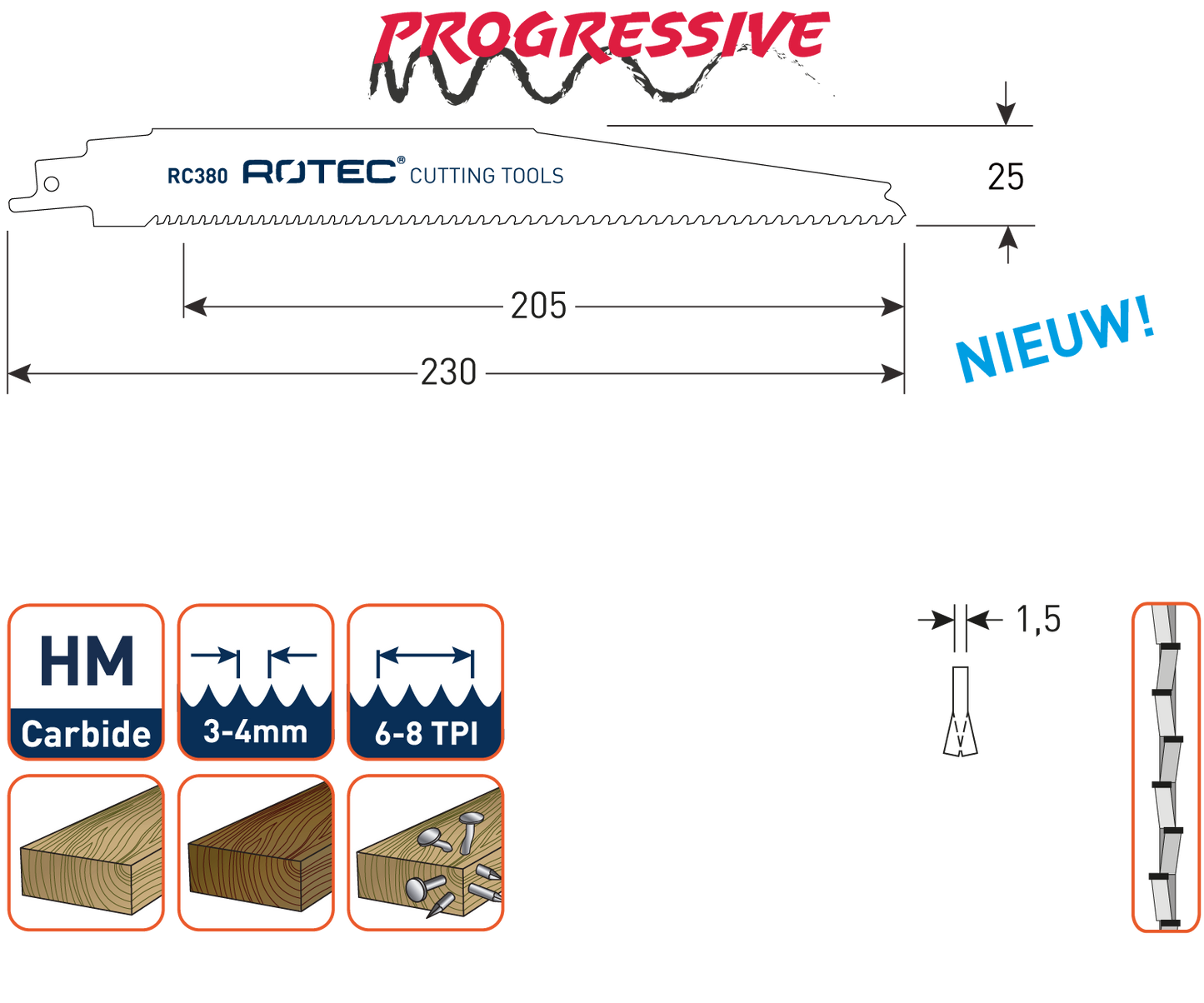 Reciprozaagblad RC380 - 2 stuks