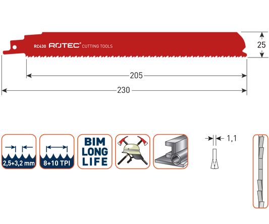 Reciprozaagblad RC430 - 5 stuks