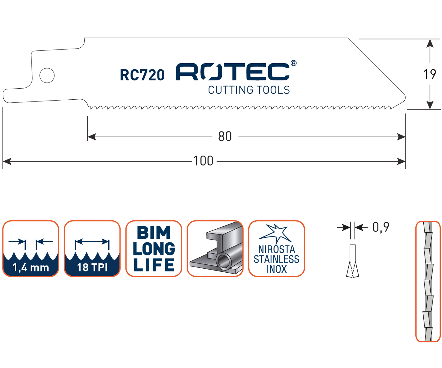 Reciprozaagblad RC720 - 5 stuks