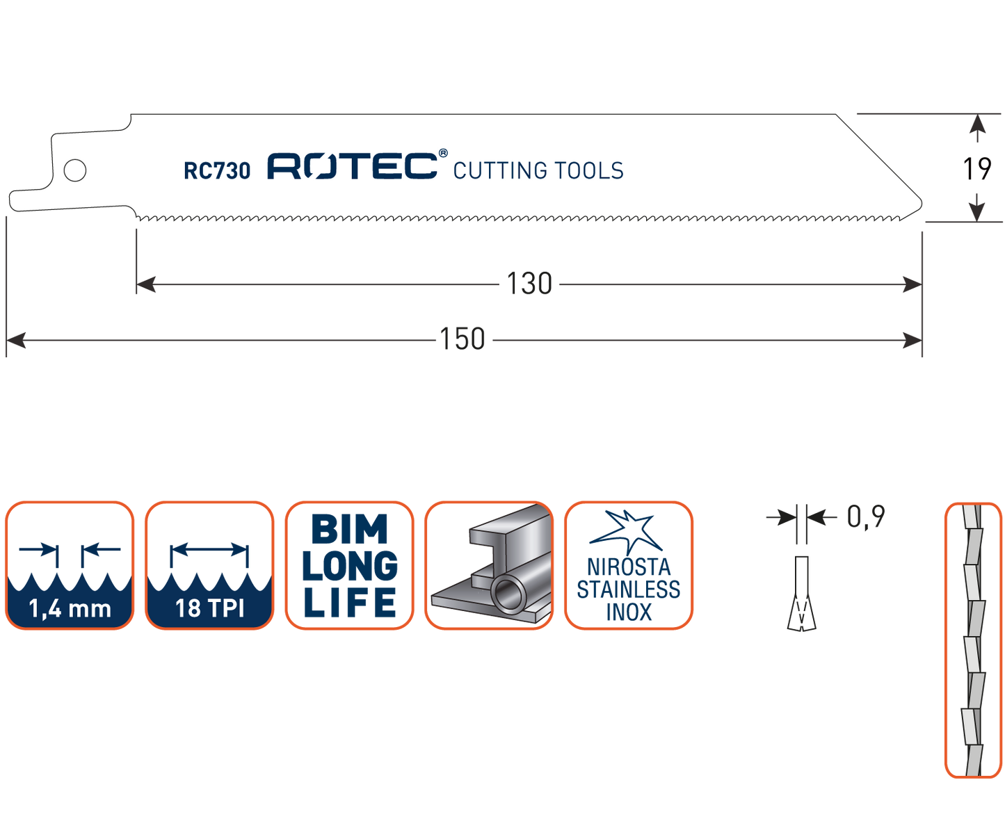 Reciprozaagblad RC730 - 5 stuks