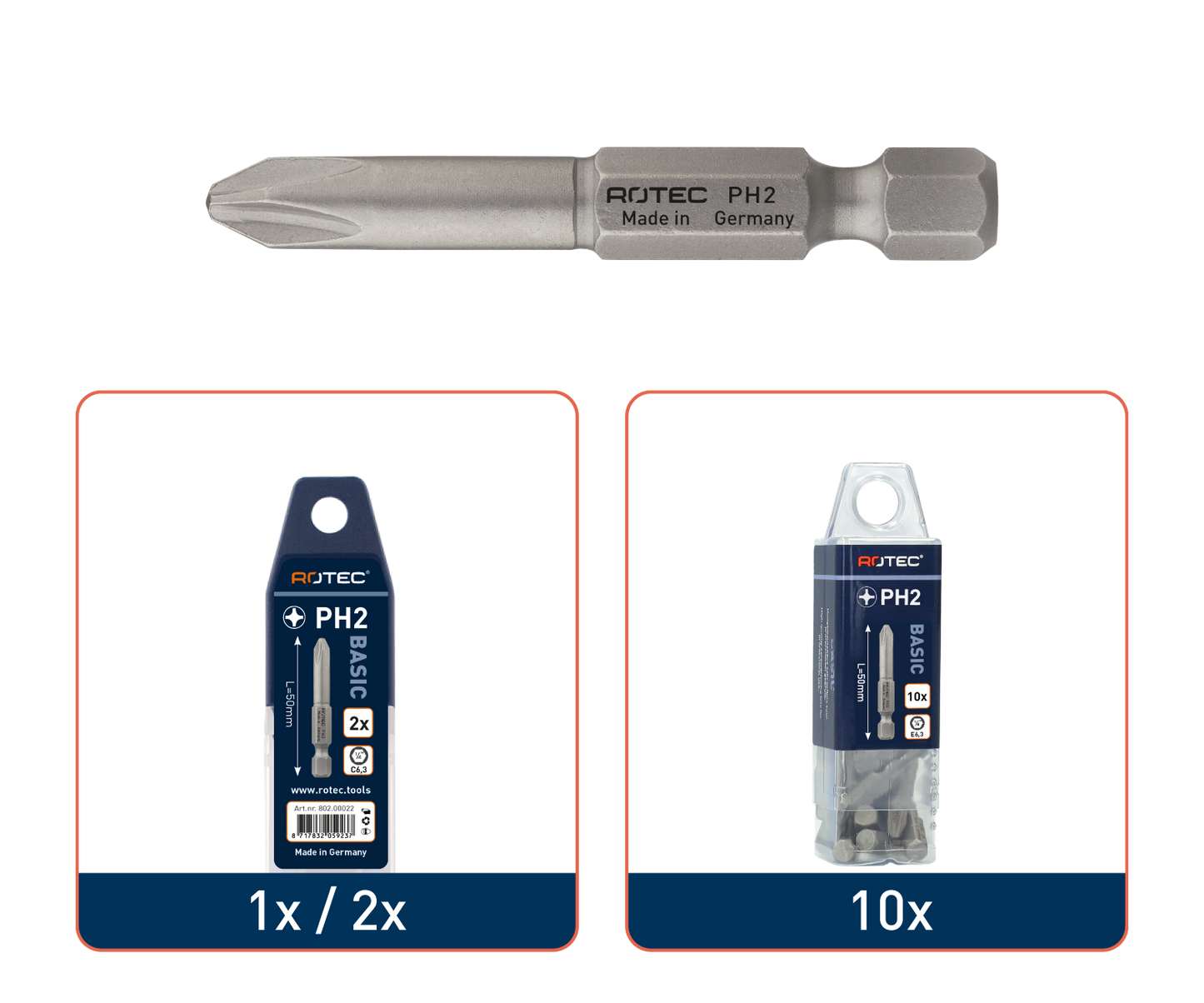 Schroefbit BASIC 1/4 " PH 50mm (Phillips)